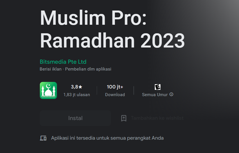 Aplikasi Muslim Pro Belajar Mengaji