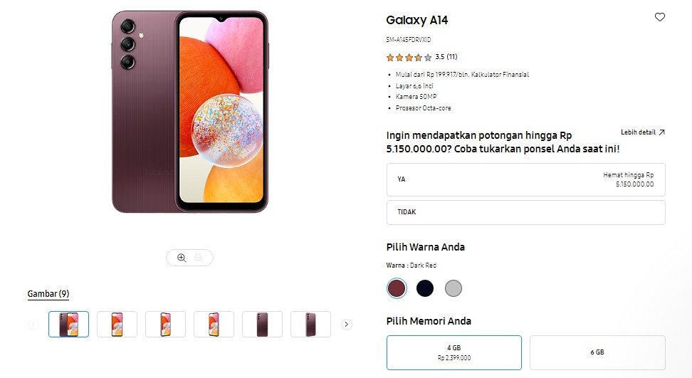 Review Harga Samsung Galaxy A14